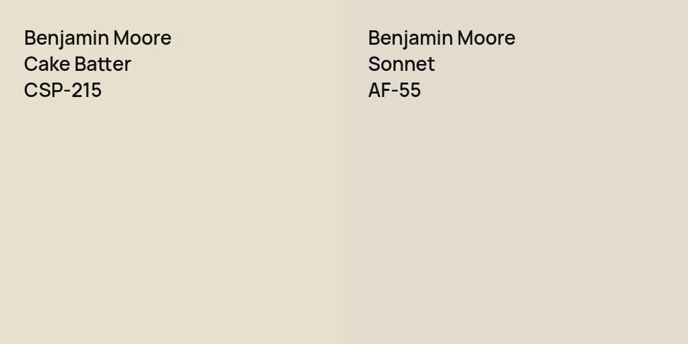 Benjamin Moore Cake Batter vs. Benjamin Moore Sonnet