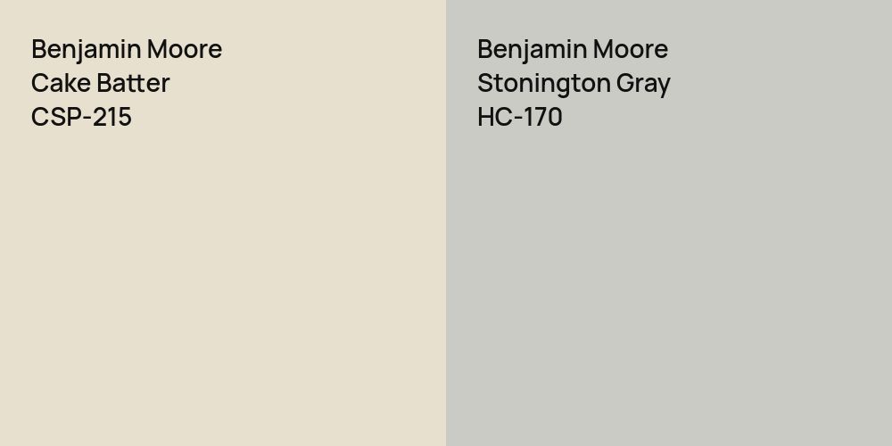 Benjamin Moore Cake Batter vs. Benjamin Moore Stonington Gray