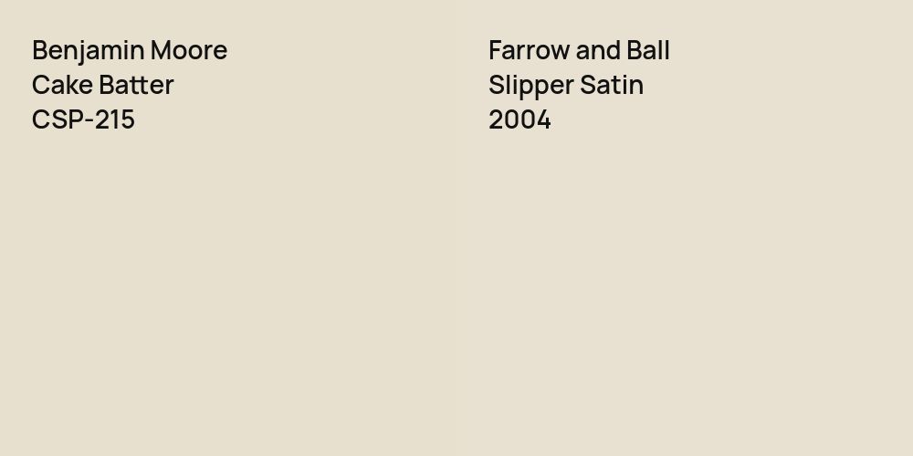 Benjamin Moore Cake Batter vs. Farrow and Ball Slipper Satin