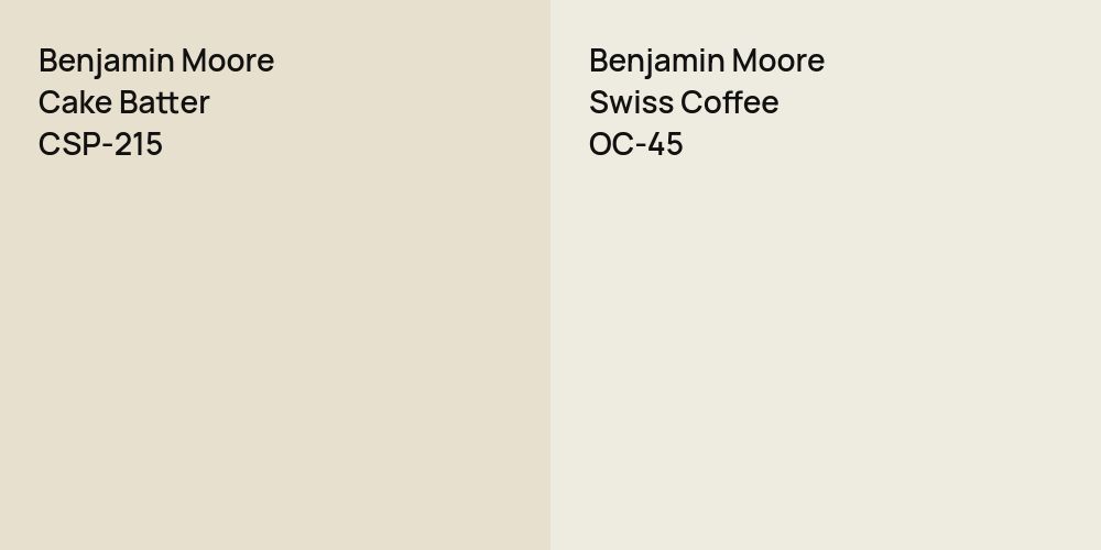 Benjamin Moore Cake Batter vs. Benjamin Moore Swiss Coffee