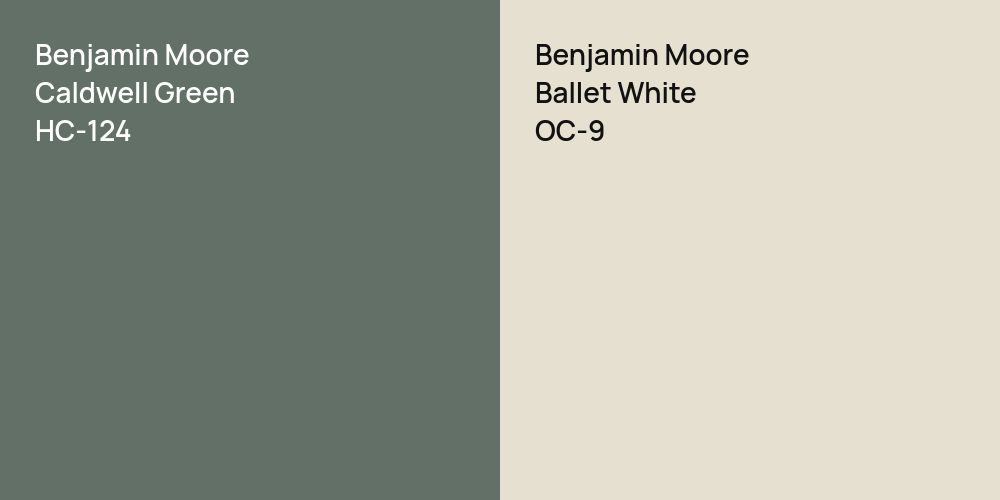 Benjamin Moore Caldwell Green vs. Benjamin Moore Ballet White