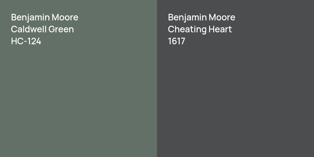 Benjamin Moore Caldwell Green vs. Benjamin Moore Cheating Heart