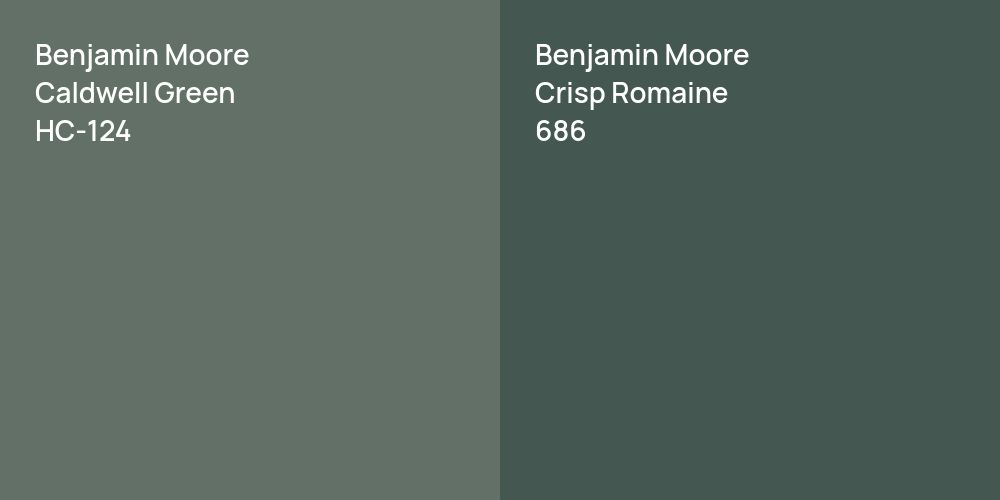 Benjamin Moore Caldwell Green vs. Benjamin Moore Crisp Romaine