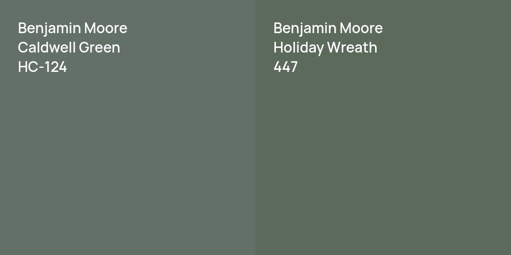 Benjamin Moore Caldwell Green vs. Benjamin Moore Holiday Wreath