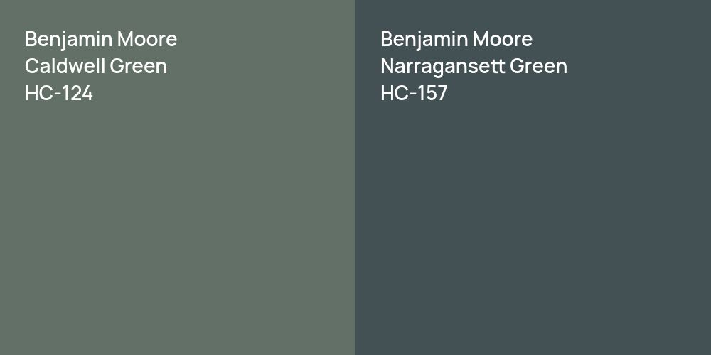 Benjamin Moore Caldwell Green vs. Benjamin Moore Narragansett Green