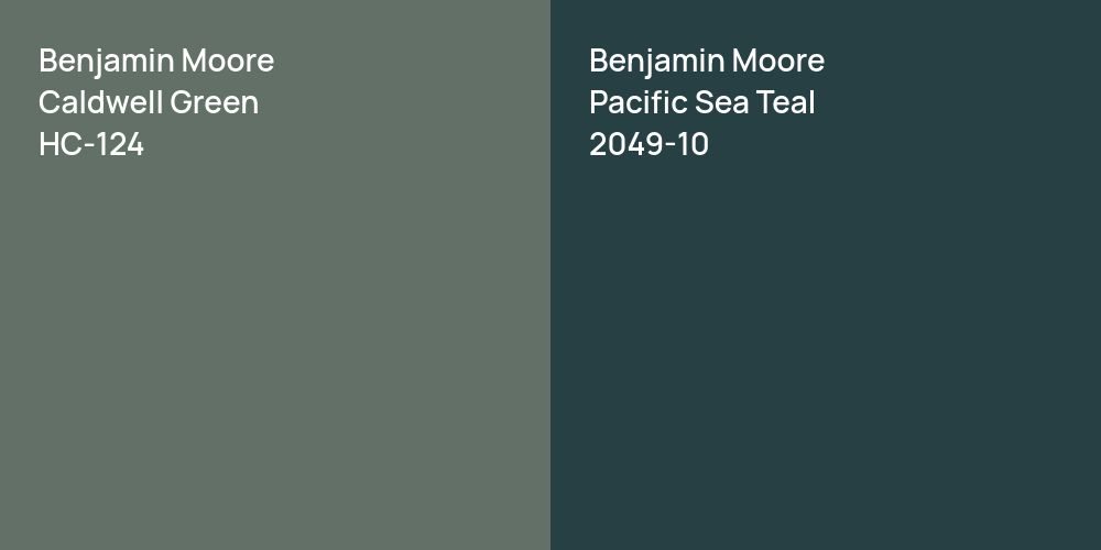 Benjamin Moore Caldwell Green vs. Benjamin Moore Pacific Sea Teal