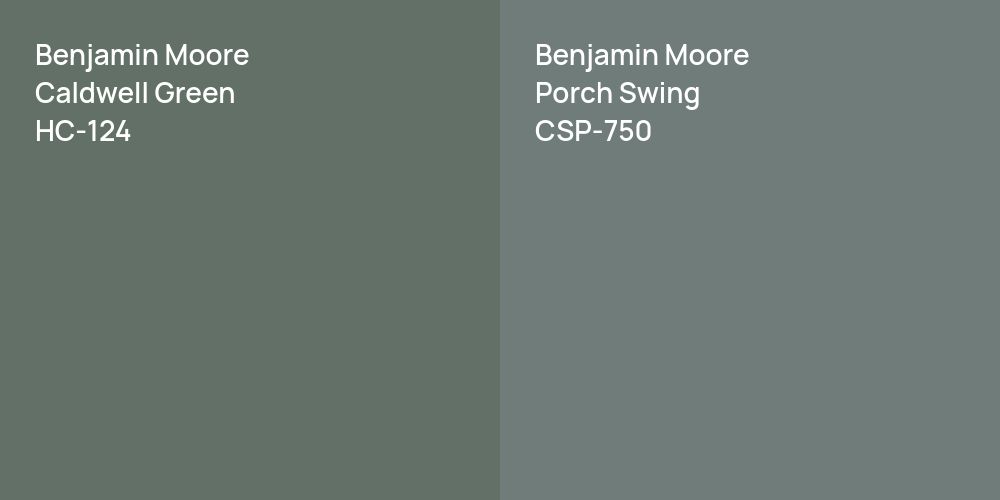 Benjamin Moore Caldwell Green vs. Benjamin Moore Porch Swing