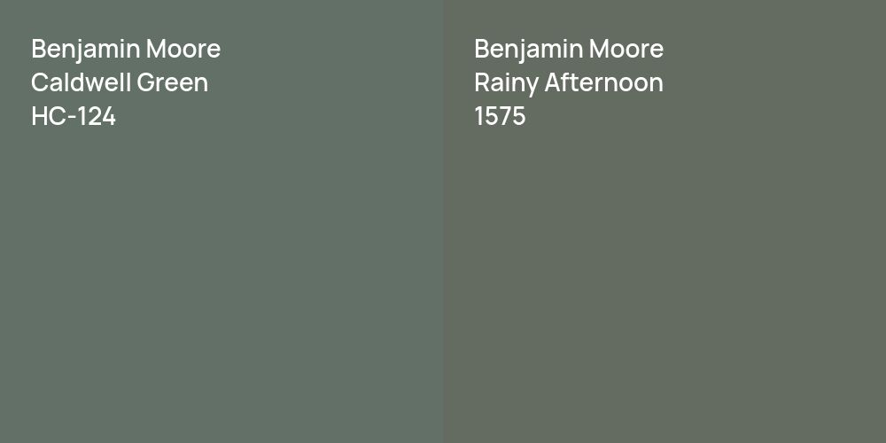 Benjamin Moore Caldwell Green vs. Benjamin Moore Rainy Afternoon