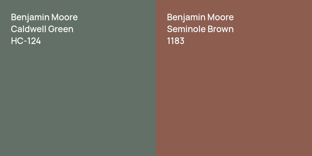 Benjamin Moore Caldwell Green vs. Benjamin Moore Seminole Brown