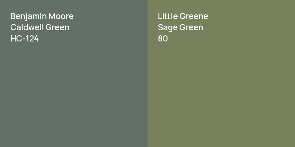 Benjamin Moore Caldwell Green vs. Little Greene Sage Green