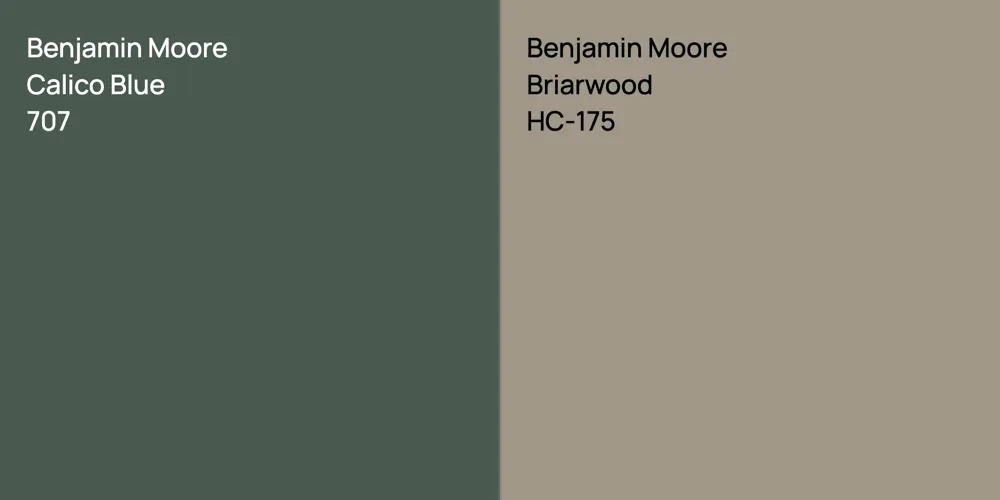 Benjamin Moore Calico Blue vs. Benjamin Moore Briarwood