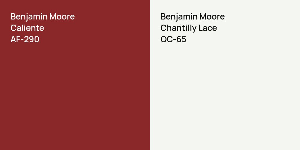 Benjamin Moore Caliente vs. Benjamin Moore Chantilly Lace