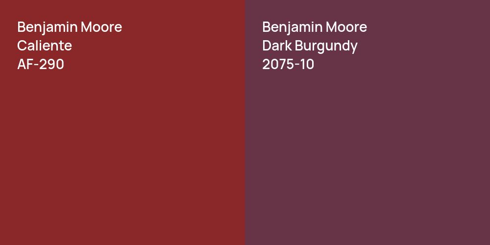 Benjamin Moore Caliente vs. Benjamin Moore Dark Burgundy