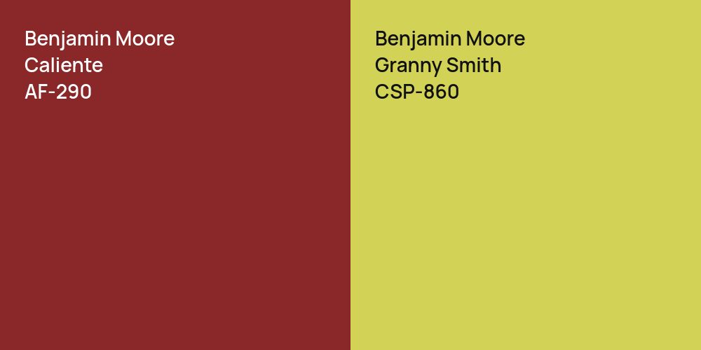 Benjamin Moore Caliente vs. Benjamin Moore Granny Smith