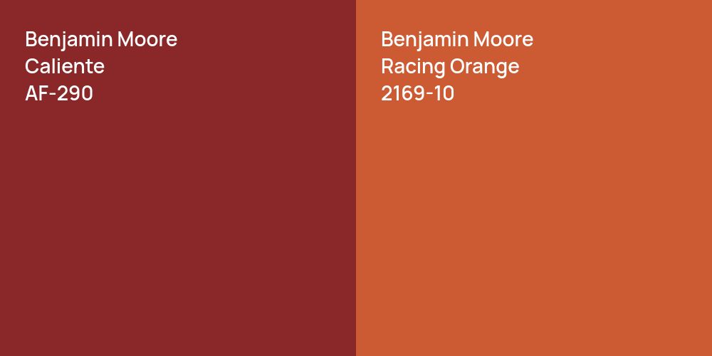 Benjamin Moore Caliente vs. Benjamin Moore Racing Orange