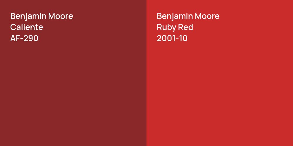 Benjamin Moore Caliente vs. Benjamin Moore Ruby Red