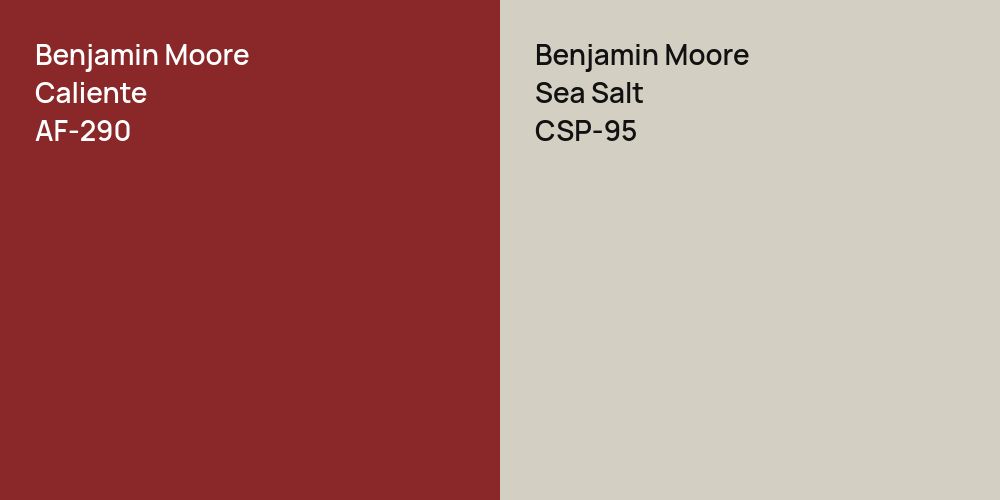 Benjamin Moore Caliente vs. Benjamin Moore Sea Salt