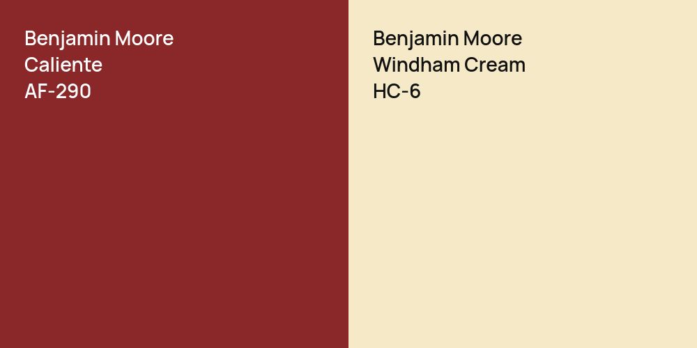 Benjamin Moore Caliente vs. Benjamin Moore Windham Cream