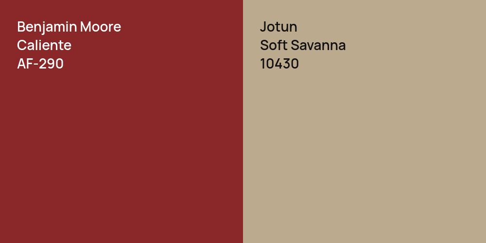 Benjamin Moore Caliente vs. Jotun Soft Savanna