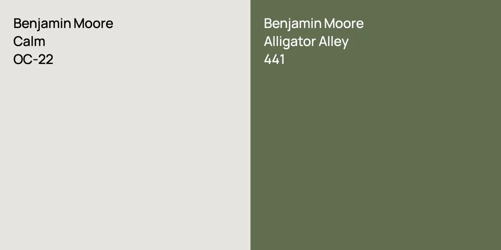 Benjamin Moore Calm vs. Benjamin Moore Alligator Alley