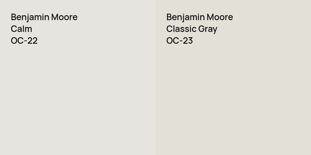 Benjamin Moore Calm vs. Benjamin Moore Classic Gray