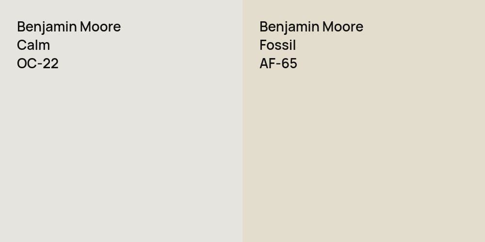 Benjamin Moore Calm vs. Benjamin Moore Fossil