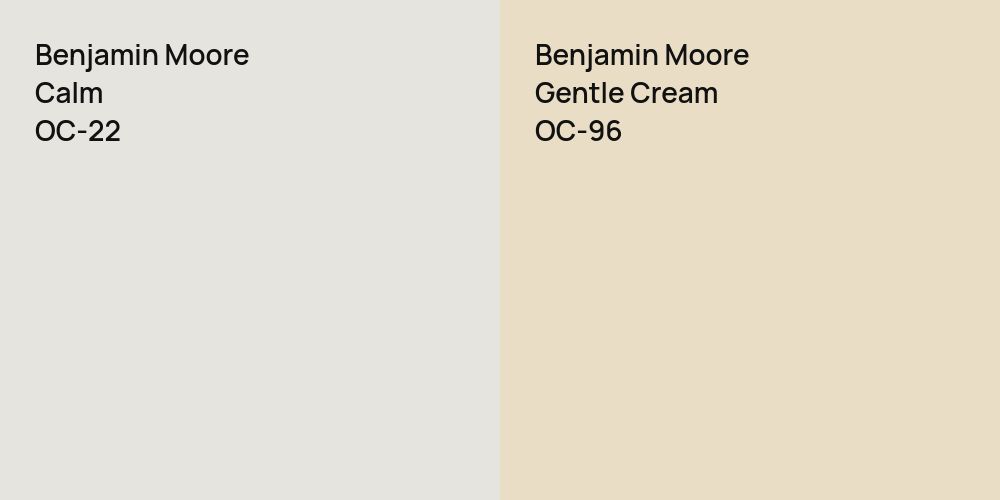 Benjamin Moore Calm vs. Benjamin Moore Gentle Cream