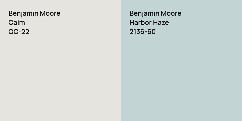 Benjamin Moore Calm vs. Benjamin Moore Harbor Haze