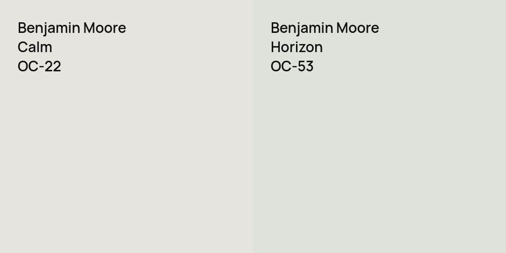 Benjamin Moore Calm vs. Benjamin Moore Horizon