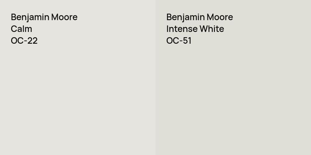 Benjamin Moore Calm vs. Benjamin Moore Intense White