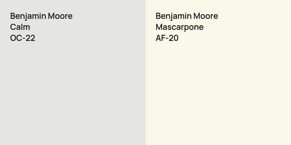 Benjamin Moore Calm vs. Benjamin Moore Mascarpone