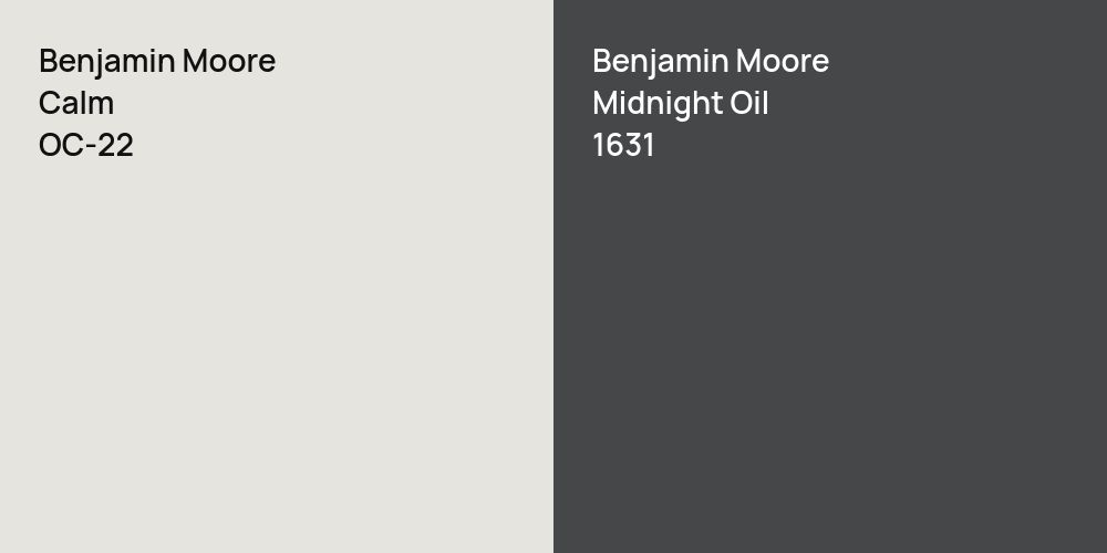 Benjamin Moore Calm vs. Benjamin Moore Midnight Oil