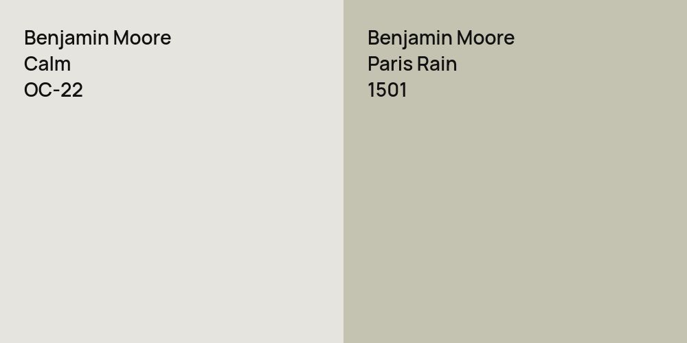 Benjamin Moore Calm vs. Benjamin Moore Paris Rain