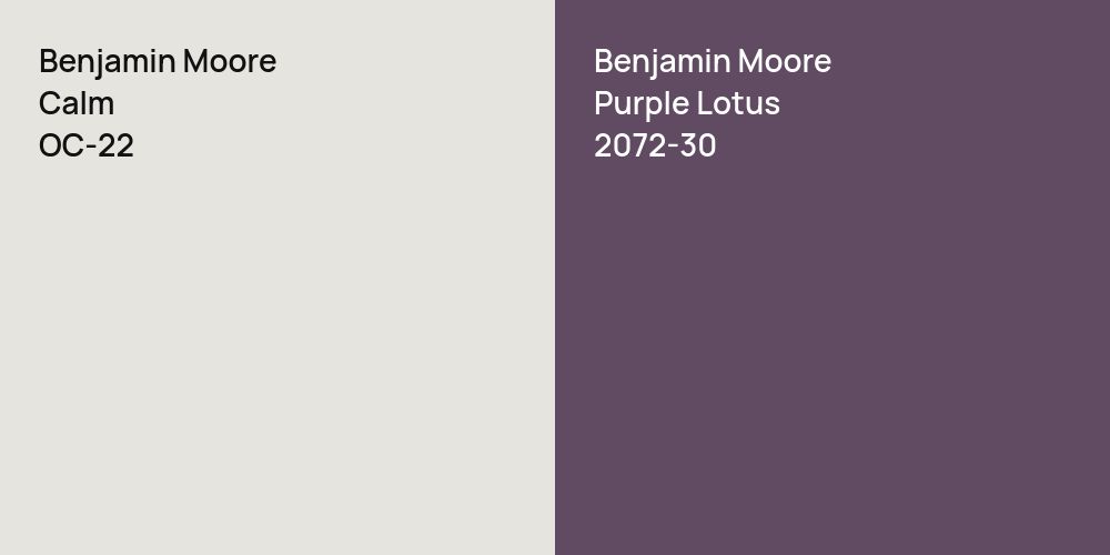 Benjamin Moore Calm vs. Benjamin Moore Purple Lotus