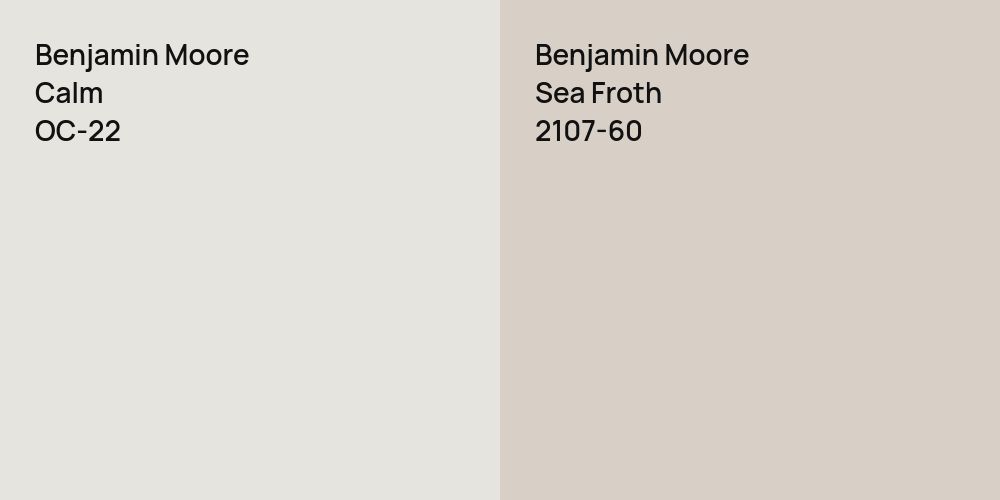 Benjamin Moore Calm vs. Benjamin Moore Sea Froth