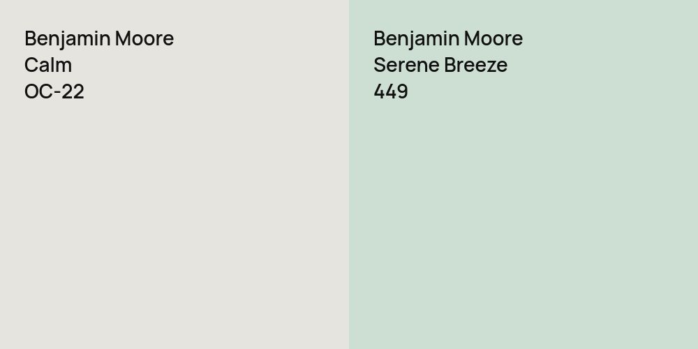 Benjamin Moore Calm vs. Benjamin Moore Serene Breeze