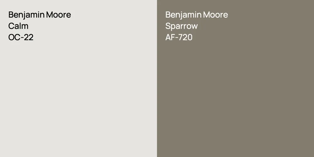 Benjamin Moore Calm vs. Benjamin Moore Sparrow