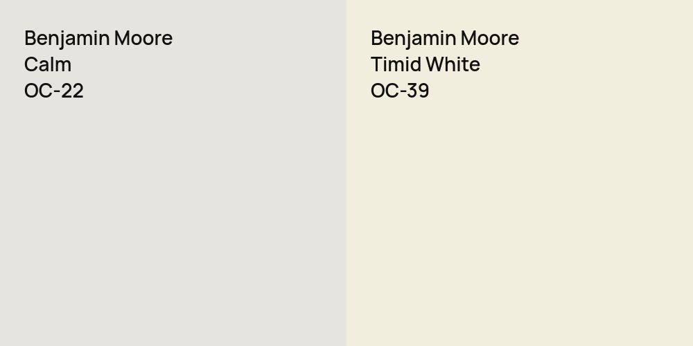 Benjamin Moore Calm vs. Benjamin Moore Timid White