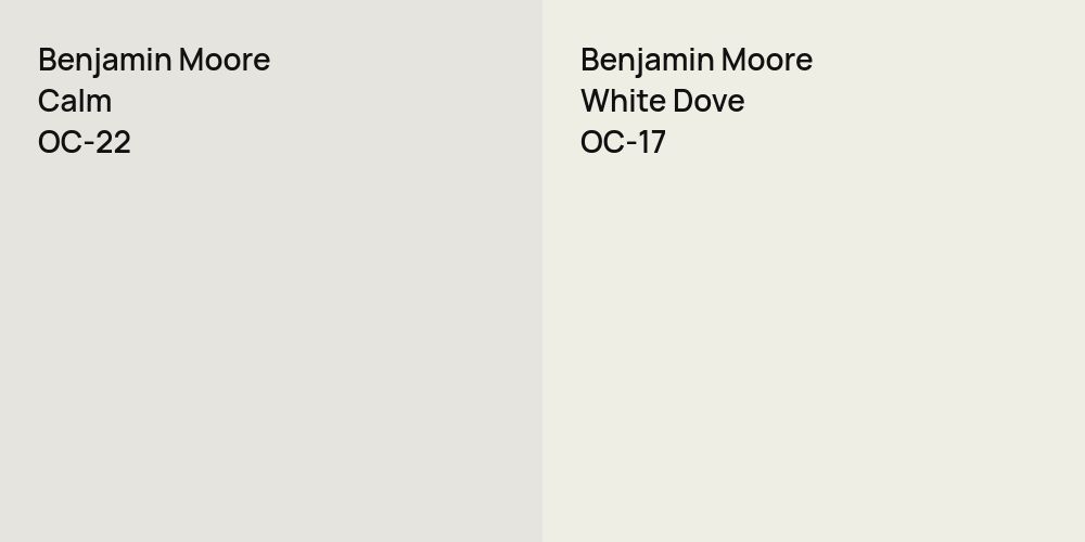 Benjamin Moore Calm vs. Benjamin Moore White Dove