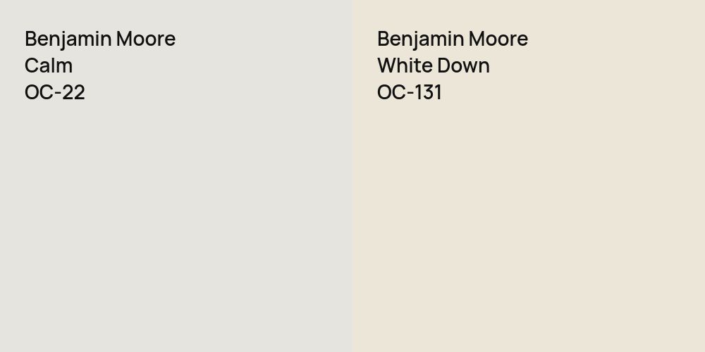 Benjamin Moore Calm vs. Benjamin Moore White Down