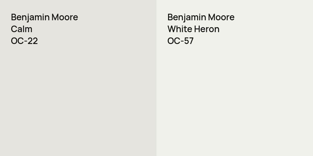 Benjamin Moore Calm vs. Benjamin Moore White Heron