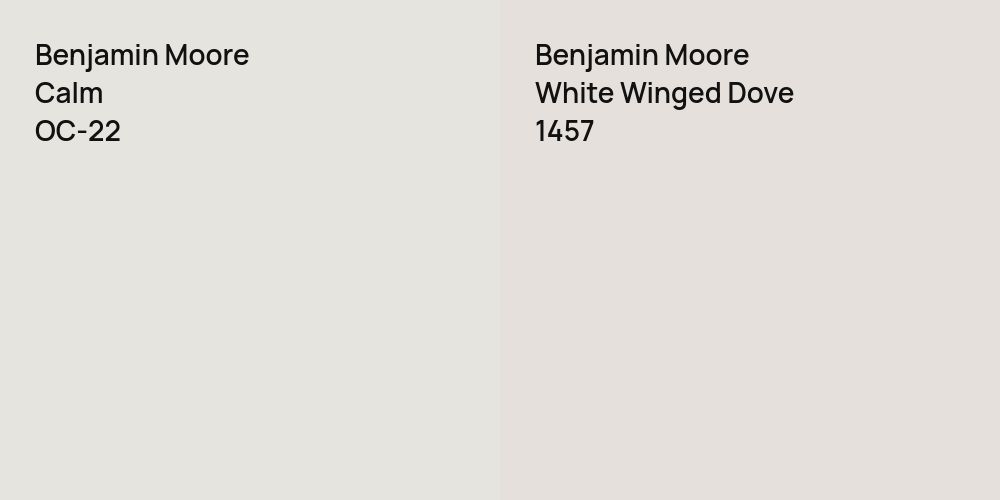 Benjamin Moore Calm vs. Benjamin Moore White Winged Dove