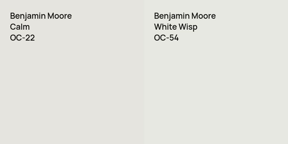 Benjamin Moore Calm vs. Benjamin Moore White Wisp