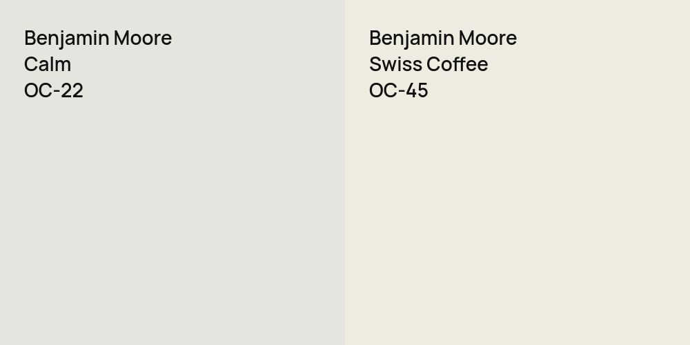 Benjamin Moore Calm vs. Benjamin Moore Swiss Coffee