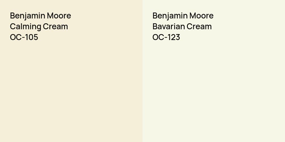 Benjamin Moore Calming Cream vs. Benjamin Moore Bavarian Cream