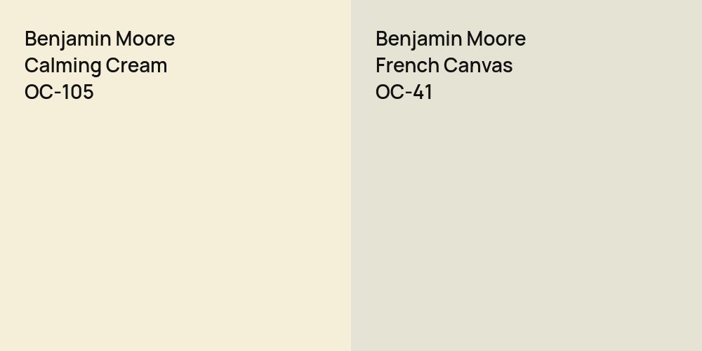 Benjamin Moore Calming Cream vs. Benjamin Moore French Canvas