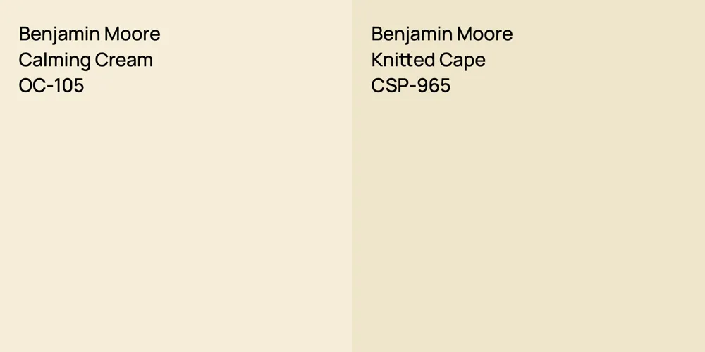 Benjamin Moore Calming Cream vs. Benjamin Moore Knitted Cape