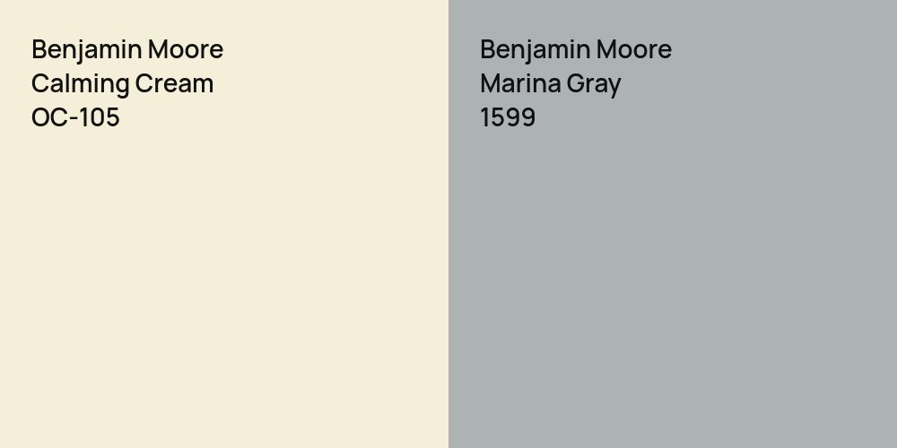 Benjamin Moore Calming Cream vs. Benjamin Moore Marina Gray