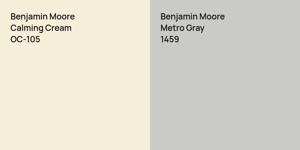 Benjamin Moore Calming Cream vs. Benjamin Moore Metro Gray