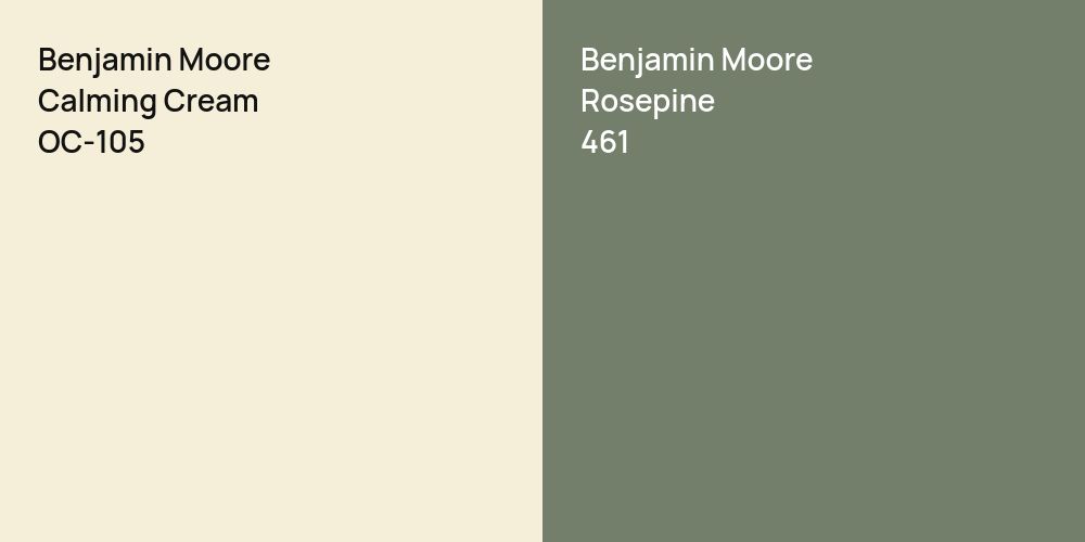 Benjamin Moore Calming Cream vs. Benjamin Moore Rosepine